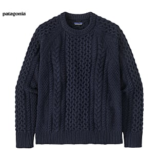 Patagonia M RECYCLED WOOL CABLE KNIT CREWNECK SWEATER, New Navy