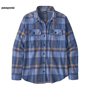 Patagonia W LONG-SLEEVED ORGANIC COTTON MW FJORD FLANNEL SHIRT, Comstock - Current Blue