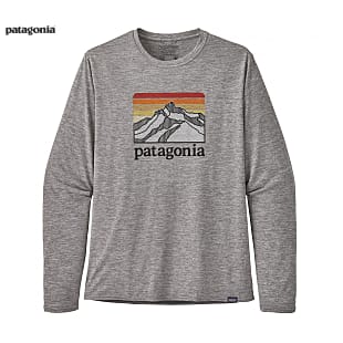 Patagonia M LONG-SLEEVED CAPILENE COOL DAILY GRAPHIC SHIRT, Line Logo Ridge Stripe - Sedge Green X-Dye