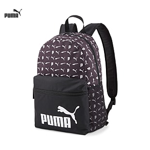 Puma PHASE AOP BACKPACK, Puma Black - Logo AOP