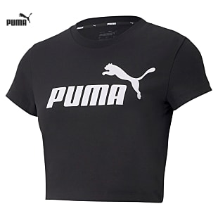 Puma W ESSENTIALS SLIM LOGO TEE, Puma White