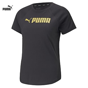 Puma W PUMA FIT LOGO TEE, Puma Black - Elektro Purple