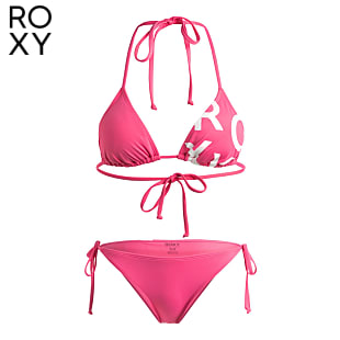 Roxy W TIKI BEACH CLASSICS TIE SIDE TRIANGLE SET, Shocking Pink