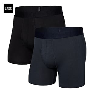 Saxx M DROPTEMP COOLING COTTON BOXER BRIEF 2-PACK, Black - India Ink