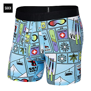 Saxx M DROPTEMP COOLING COTTON BOXER BRIEF, Beer Can Choir - Slate
