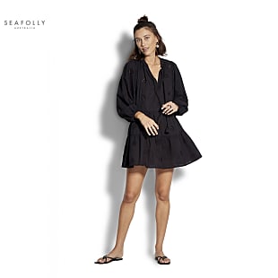 Seafolly W EMBROIDERY TIERED DRESS, Black