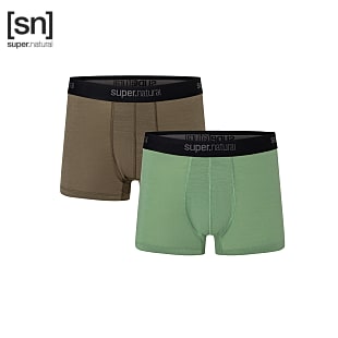 Super.Natural M BASE BOXER DOUBLE PACK, Loden Frost - Stone Grey