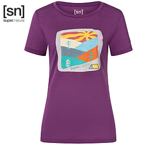 Super.Natural W MOUNTAIN ART TEE, Purple Passion - Various