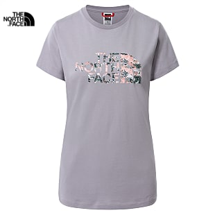 The North Face W S/S EASY TEE, Minimal Grey - Laurel Wreath Green Canvas Paint Texture Print