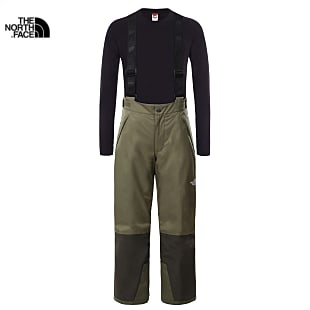 The North Face YOUTH SNOWQUEST SUSPENDER PANT, Burnt Olive Green