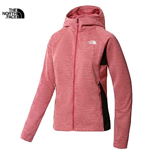 The North Face W AO MIDLAYER FULLZIP HOODIE, Slate Rose White Heather - TNF Black Heather