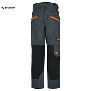 Ziener JUNIOR AMIRO, Gray Ink Jeans - Neon Orange