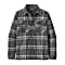 Patagonia M INSULATED ORGANIC COTTON FLANNEL JACKET, Growlers Plaid - Ink Black