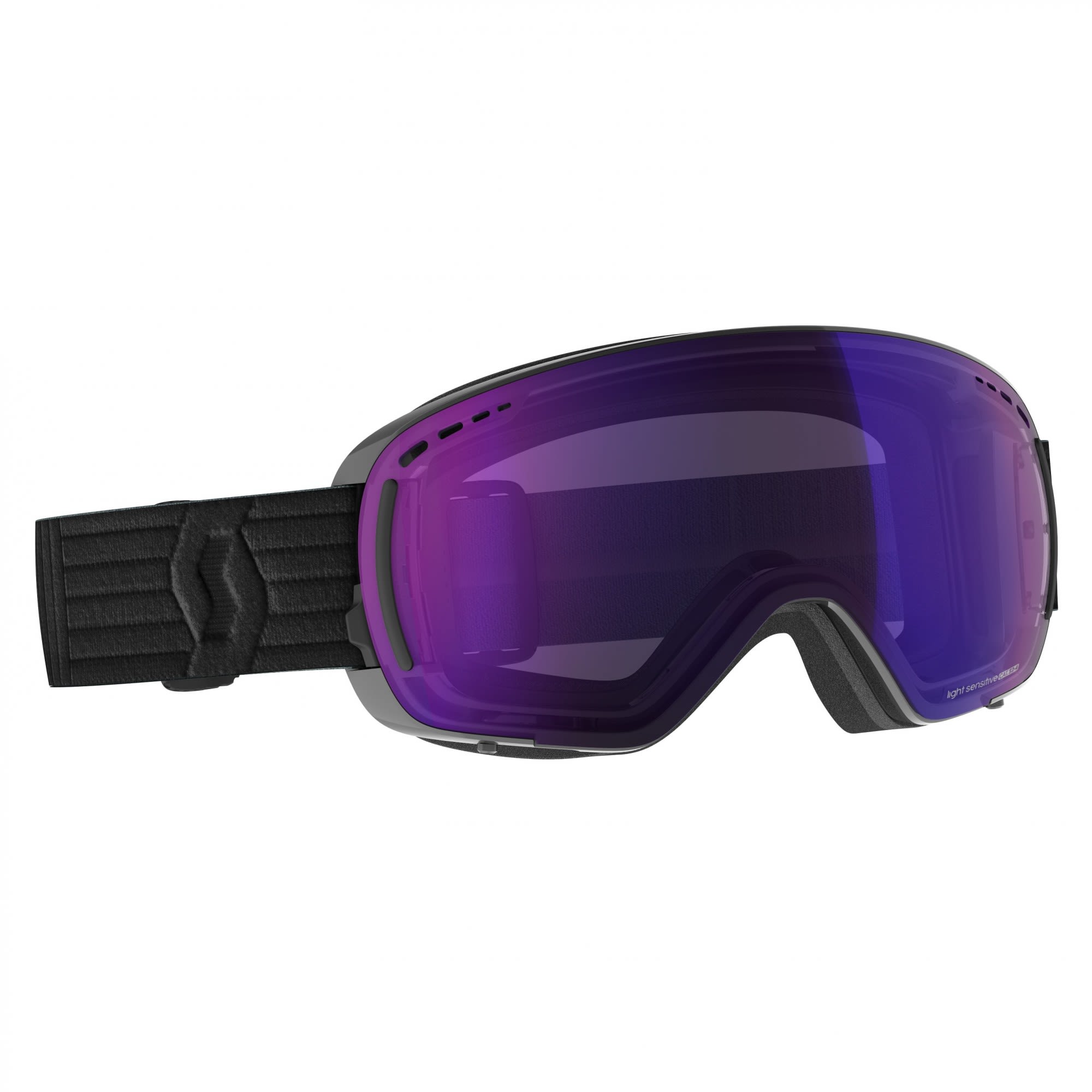Scott Kompakte selbsttönende Ski und Snowboardbrille Black - Light Sensitive Blue Chrome