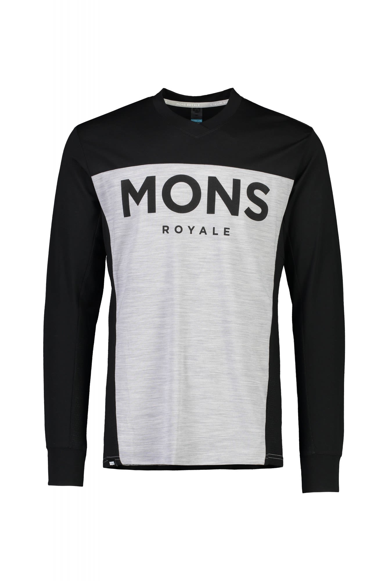 Mons Royale Atmungsaktives modisches Langarm Herren Mountainbike Shirt Black - Grey Marl
