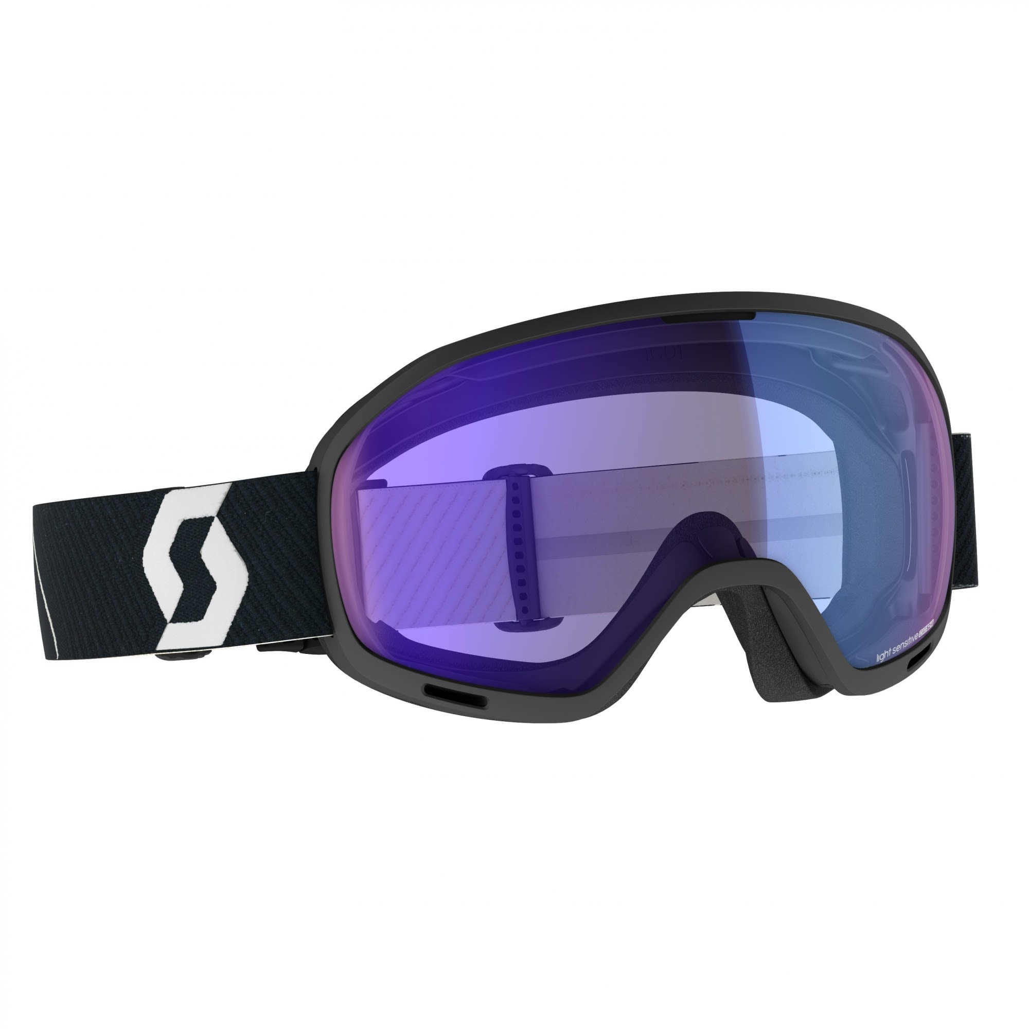Scott Brillenkompatible komfortable Ski und Snowboardbrille Mountain Black - Illuminator Blue Chrome