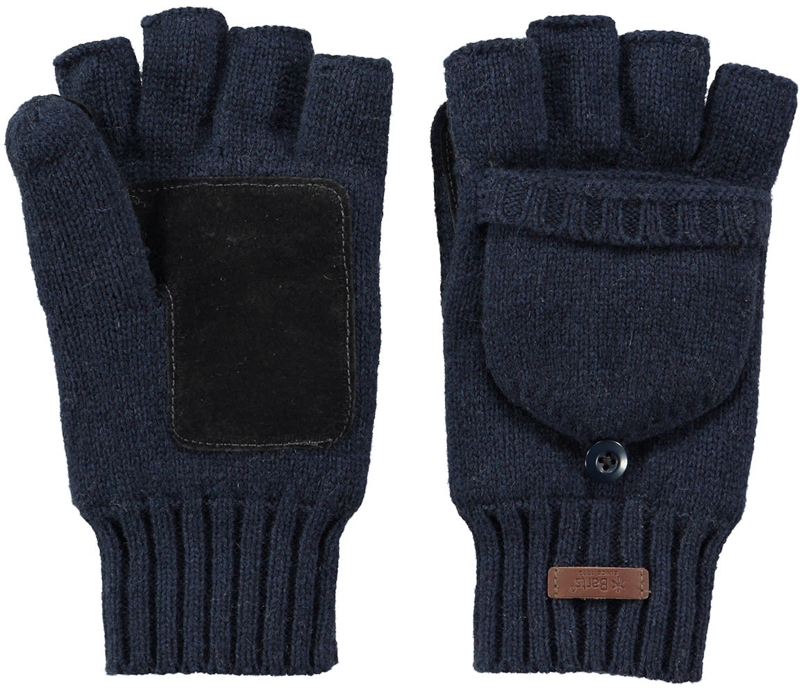 Barts Warme weiche Herren Handschuhe mit Fingerkappe Navy