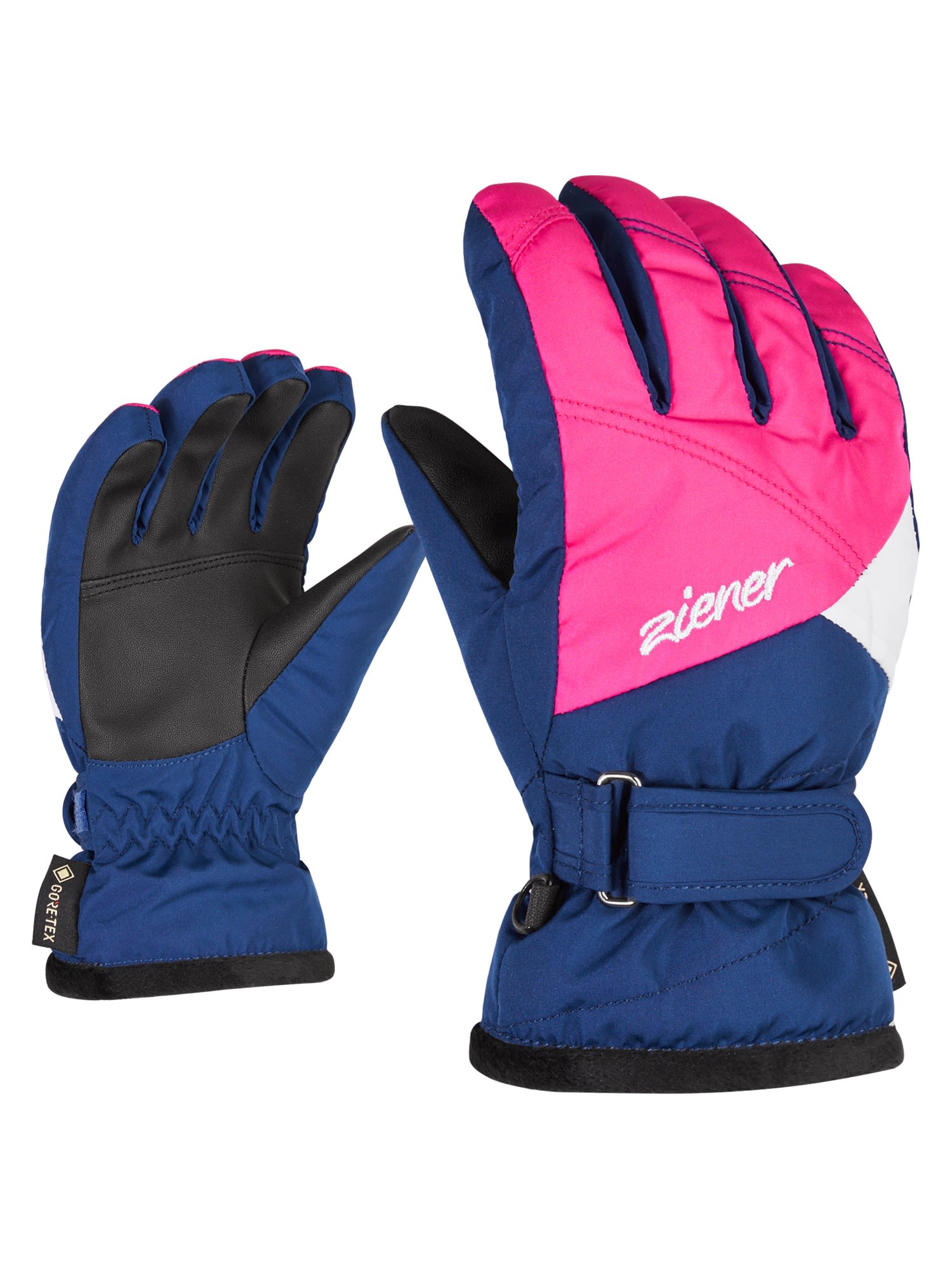 Wasserdichte stylische Mädchen GoreTex® Skihandschuhe Estate Blue - Pop Pink