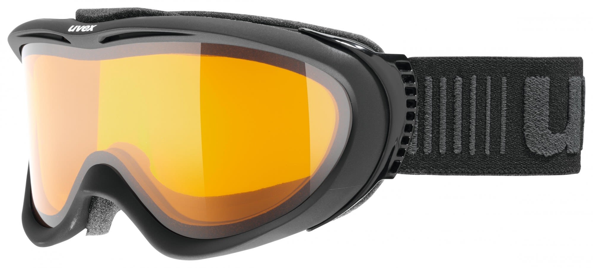 Uvex Kompakte klassische supravision® Skibrille Black Mat - Lasergold Lite - Clear