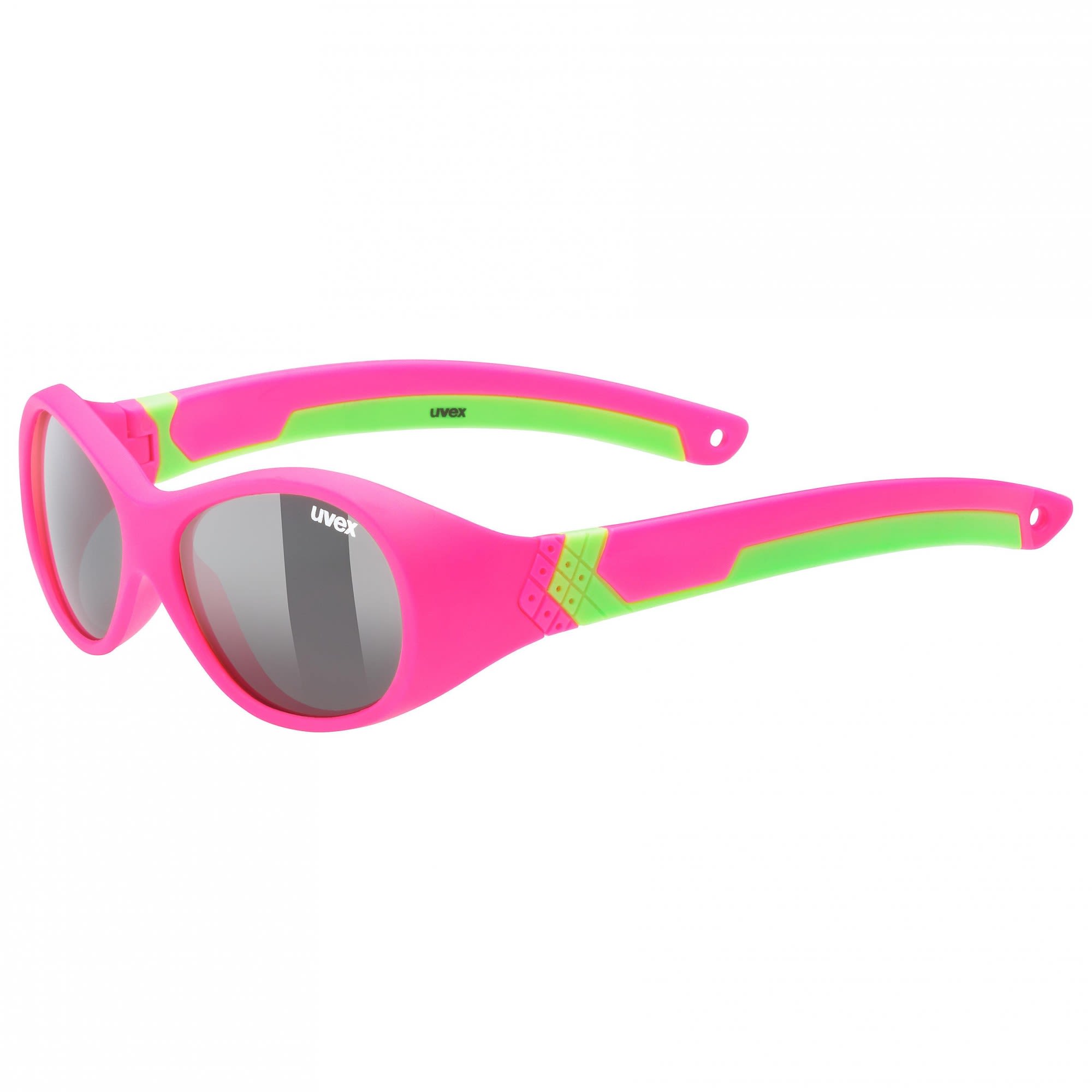 Uvex Flexible komfortable Kinder Sportbrille Pink Green Mat - Smoke Cat. 3