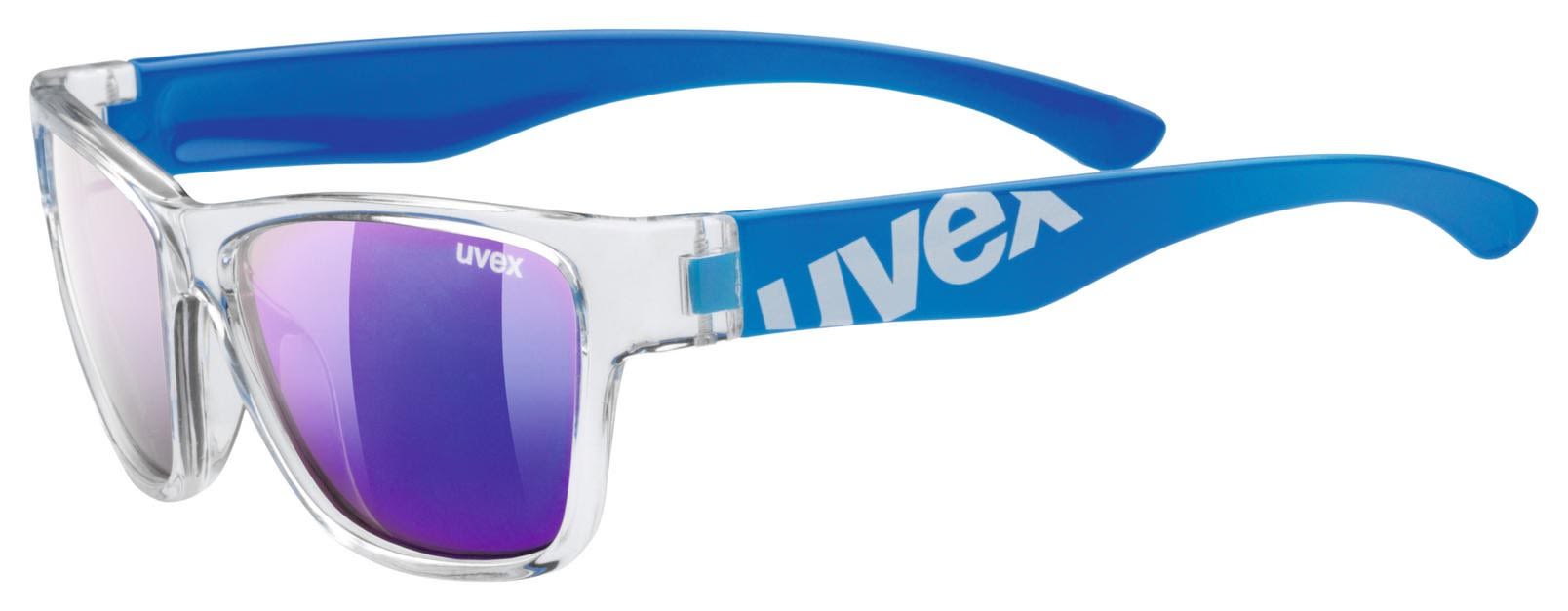 Uvex Lässige modische Kinder Sonnenbrille Clear Blue - Mirror Blue Cat. 3