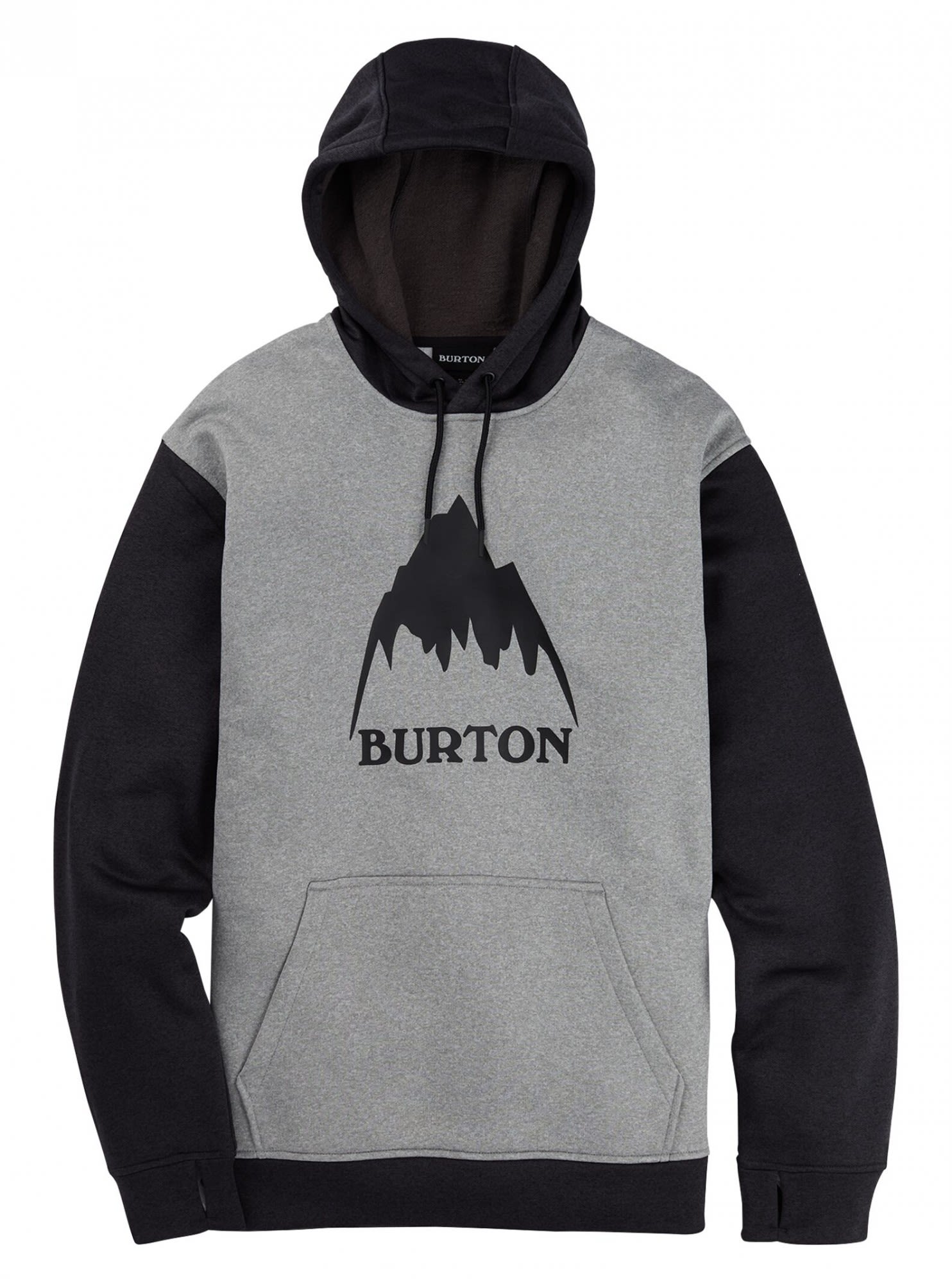 Burton Warmer funktioneller Herren Logo Kapuzenpullover Gray Heather - True Black