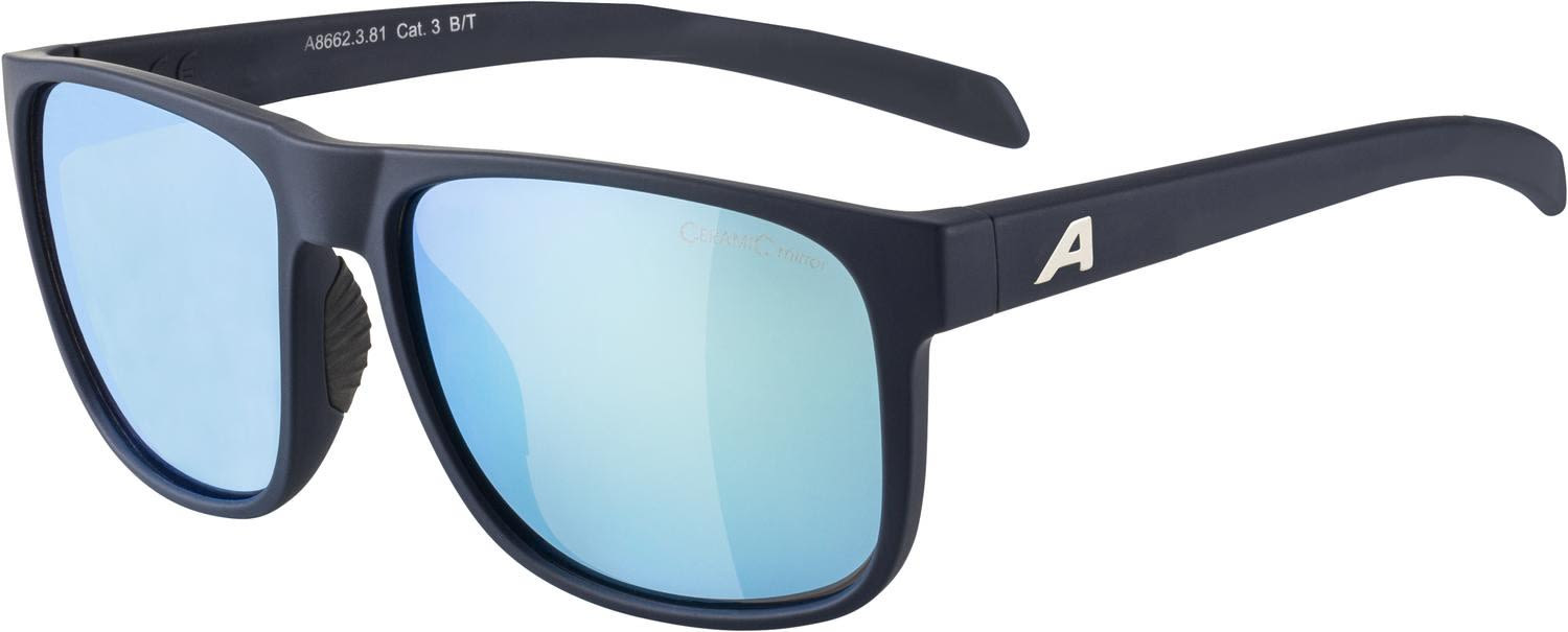Alpina Modische sportliche Sonnenbrille Indigo Matt - Blue Mirror