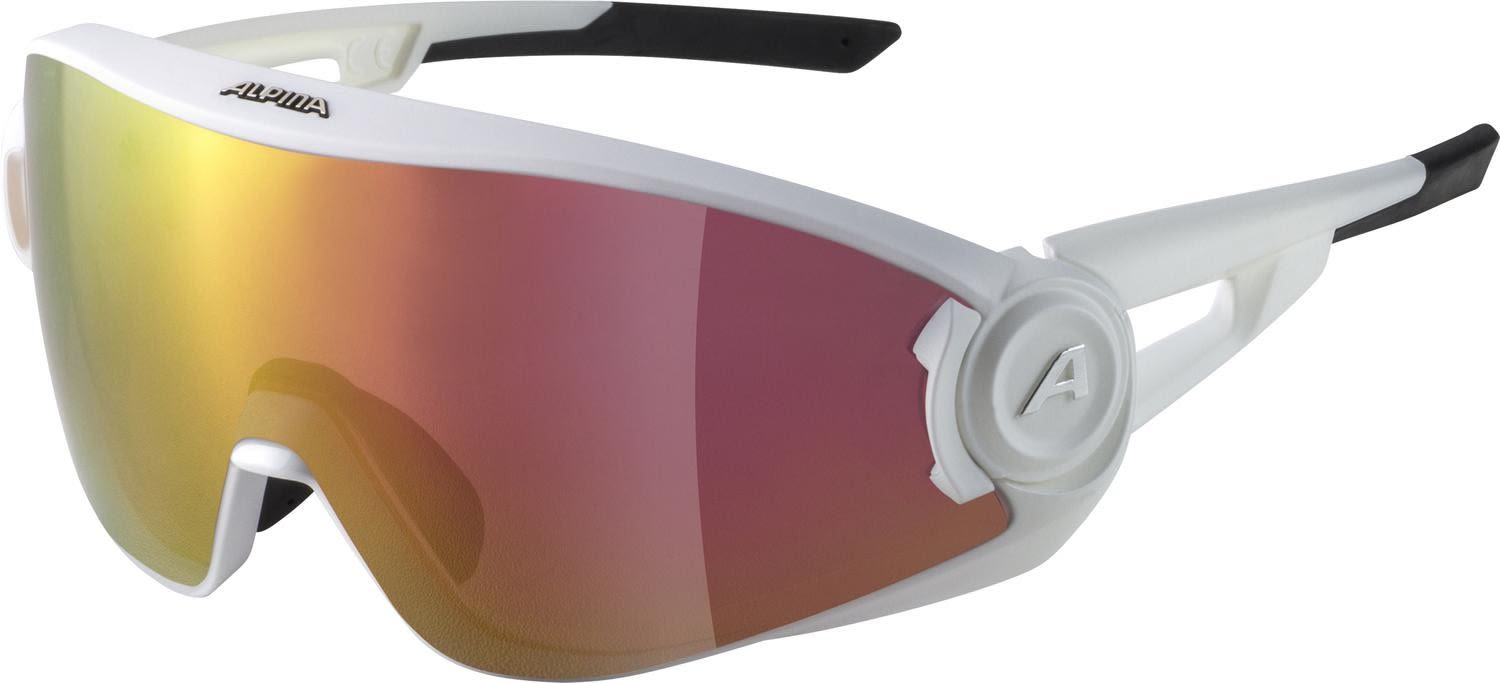 Alpina Vielseitige kontrastverstärkende Sportbrille White Matt - Red Mirror