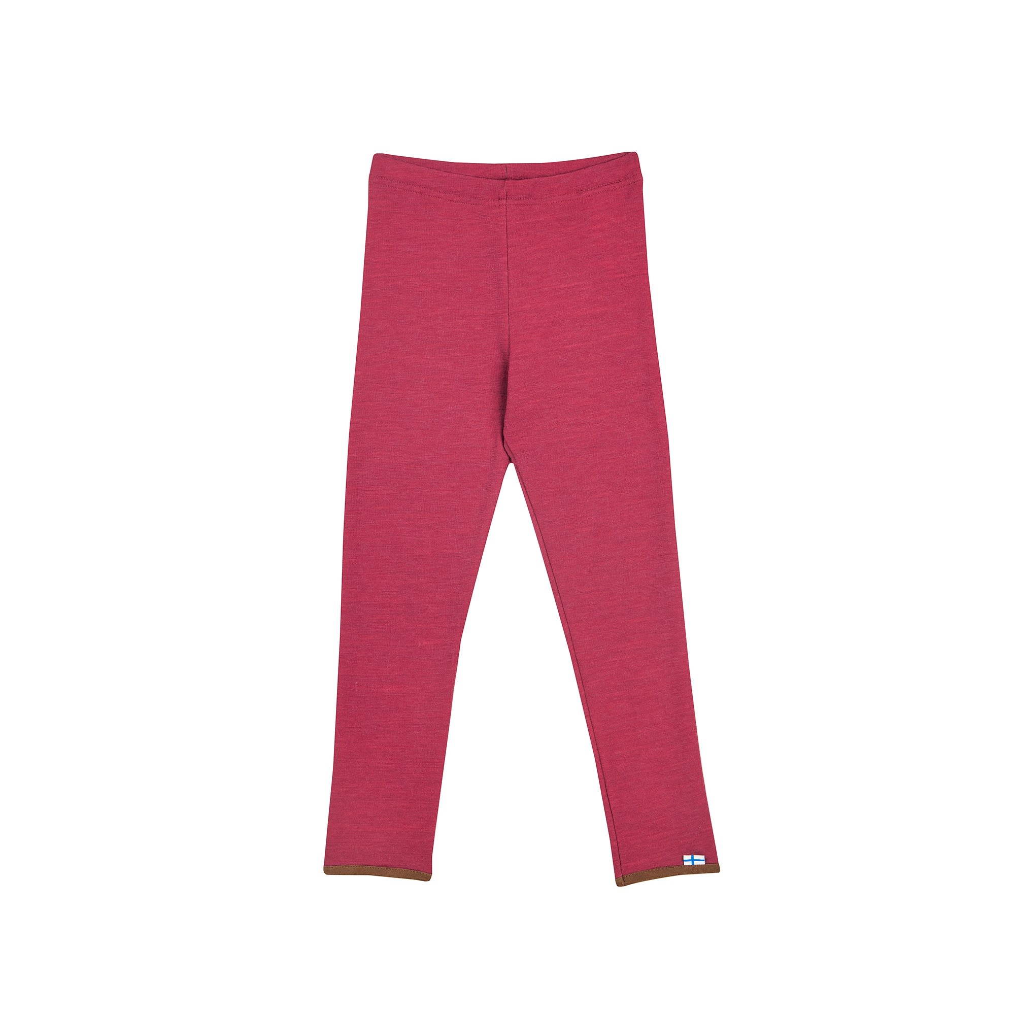 Finkid Warme weiche Kinder Wolljersey Leggings Beet Red - Cocoa