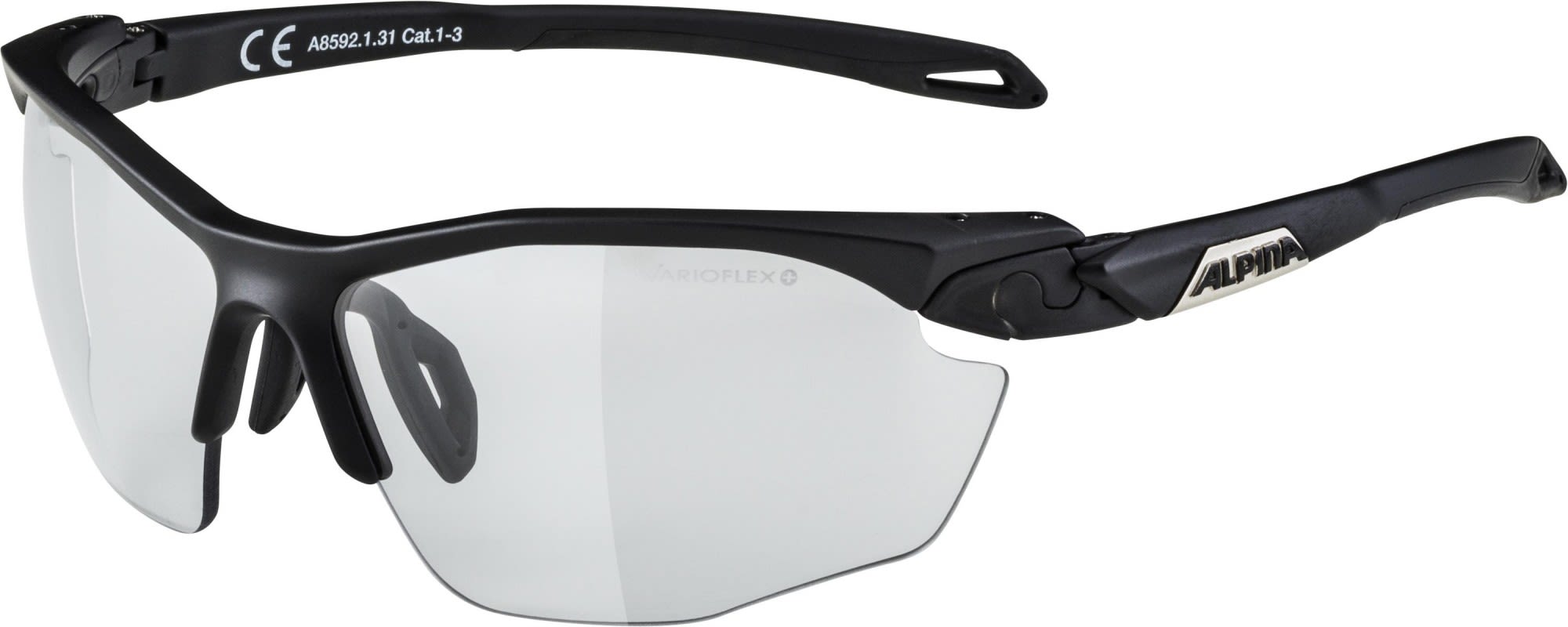 Alpina Vielseitige hochwertige Performance Sportbrille Black Matt - Black