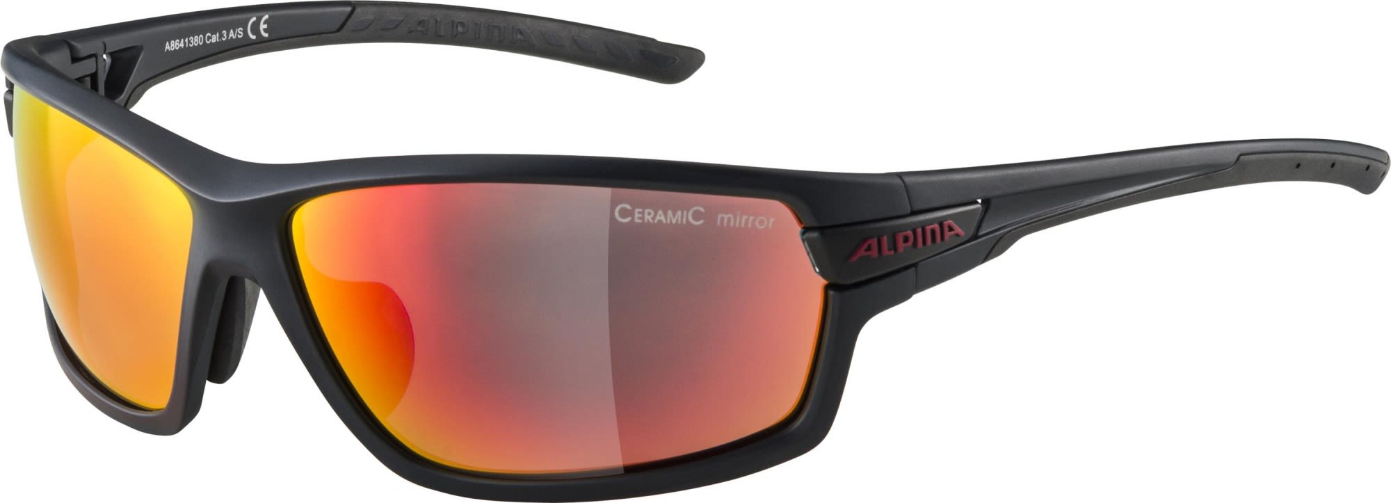 Alpina Komfortable Performance Sportbrille Indigo Matt - Cherry - Red Mirror - Clear - Orange Mirror
