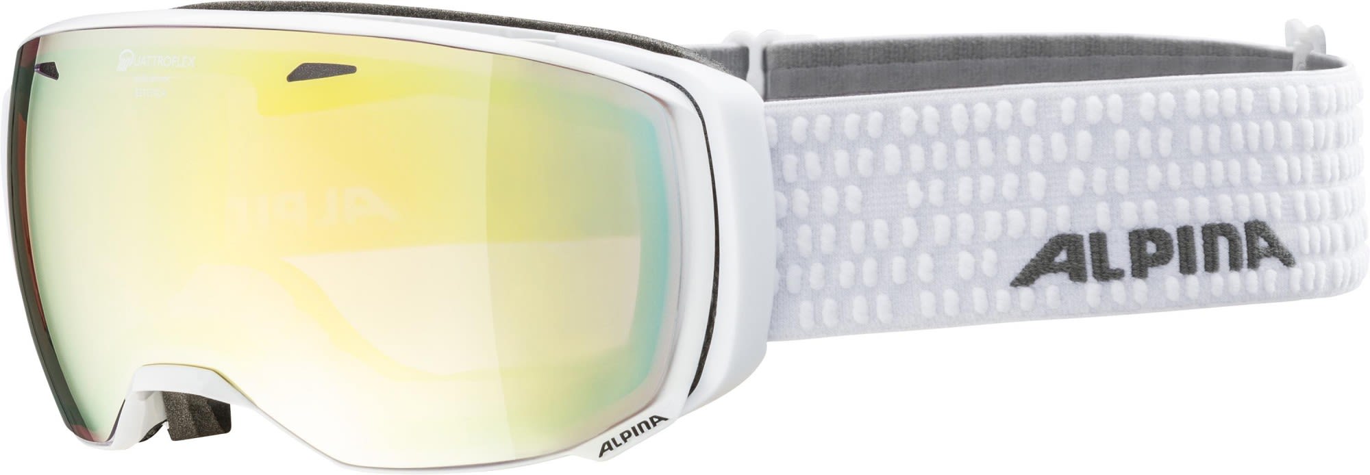 Alpina Kontrastverstärkende verspiegelte Skibrille White - Mirror Gold