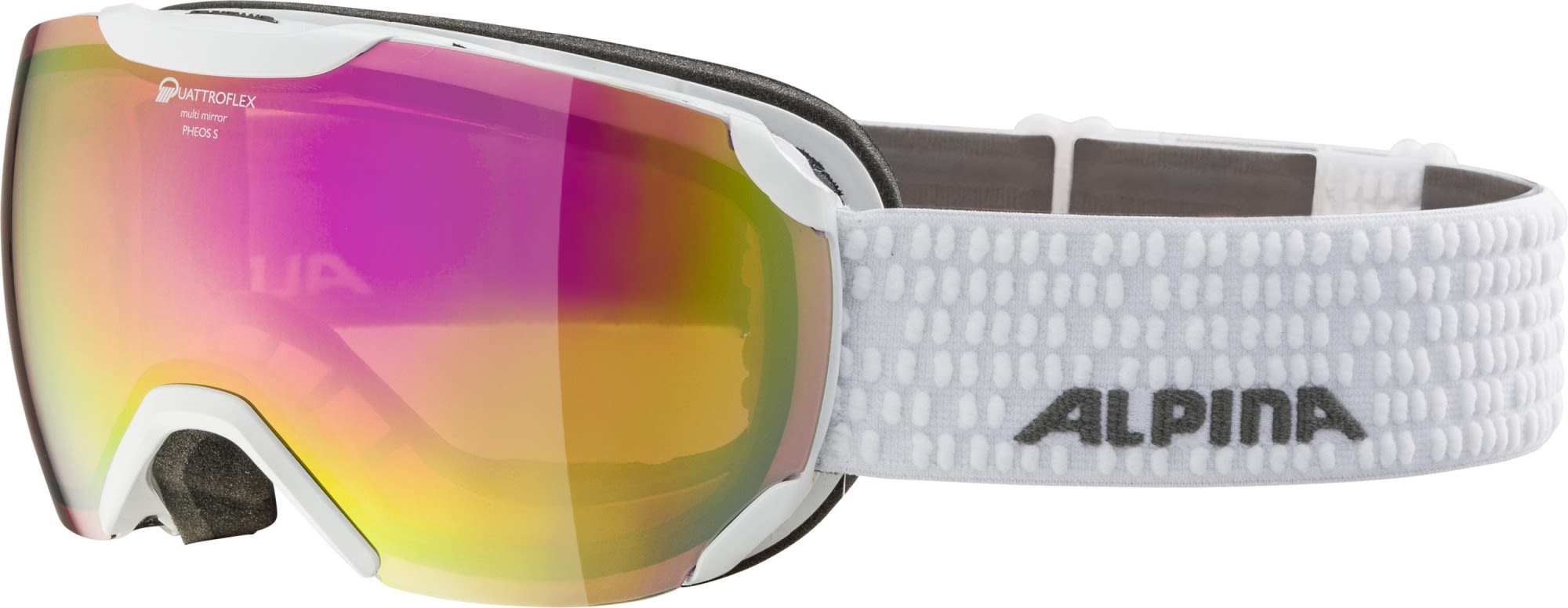 Alpina Kontrastverstärkende komfortable Skibrille White - Pink Mirror