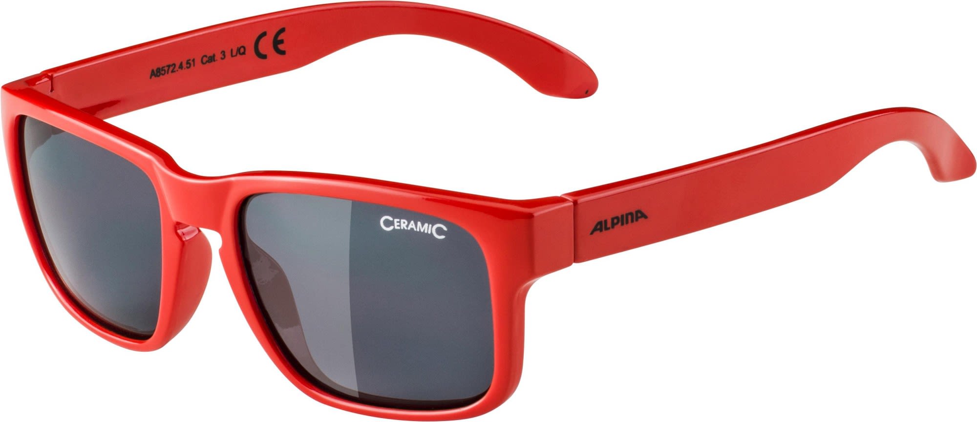 Alpina Leichte komfortable Jungen Sonnenbrille Red - Black