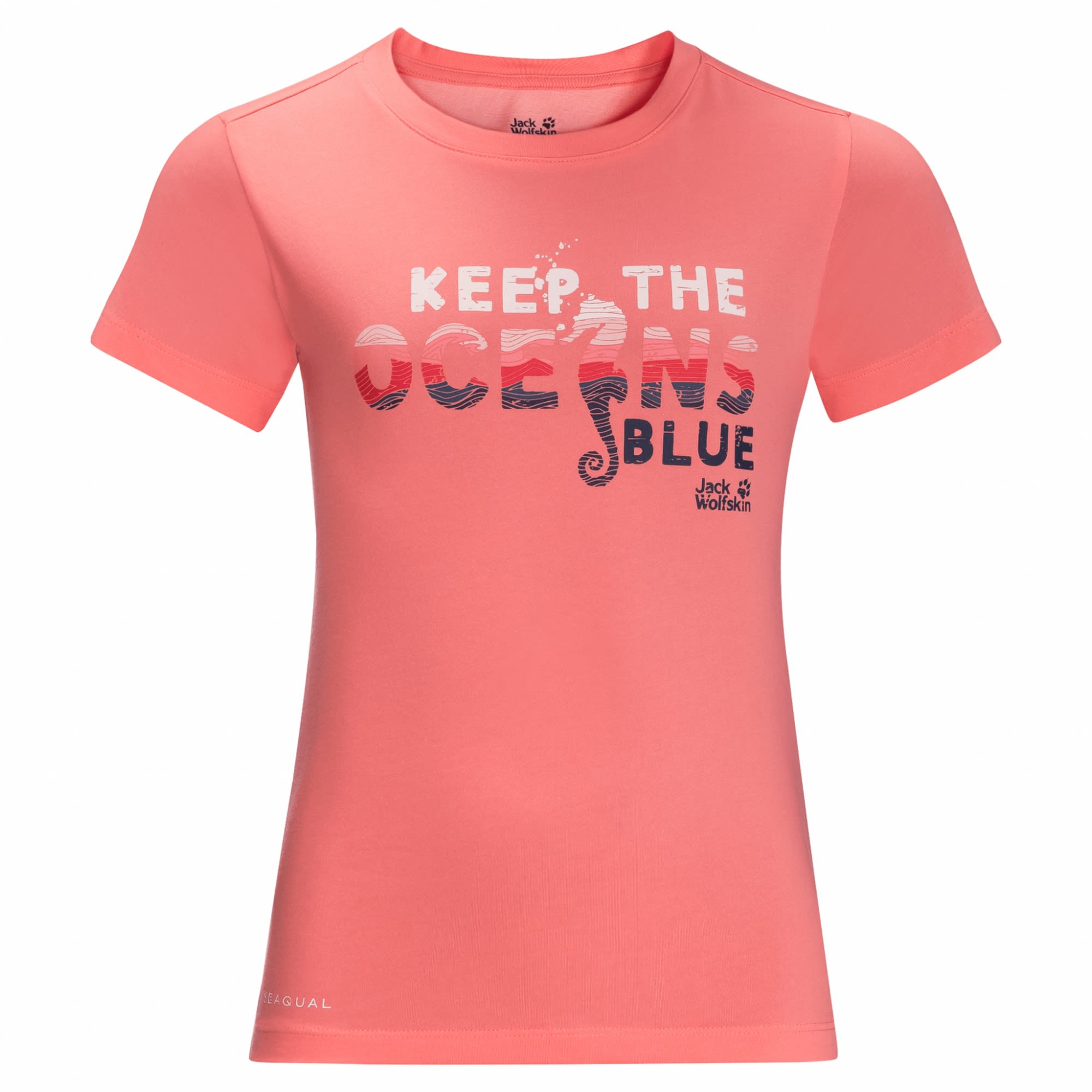Jack Wolfskin Kids Ocean Wave T Pink | Größe 116 |  Kurzarm-Shirt