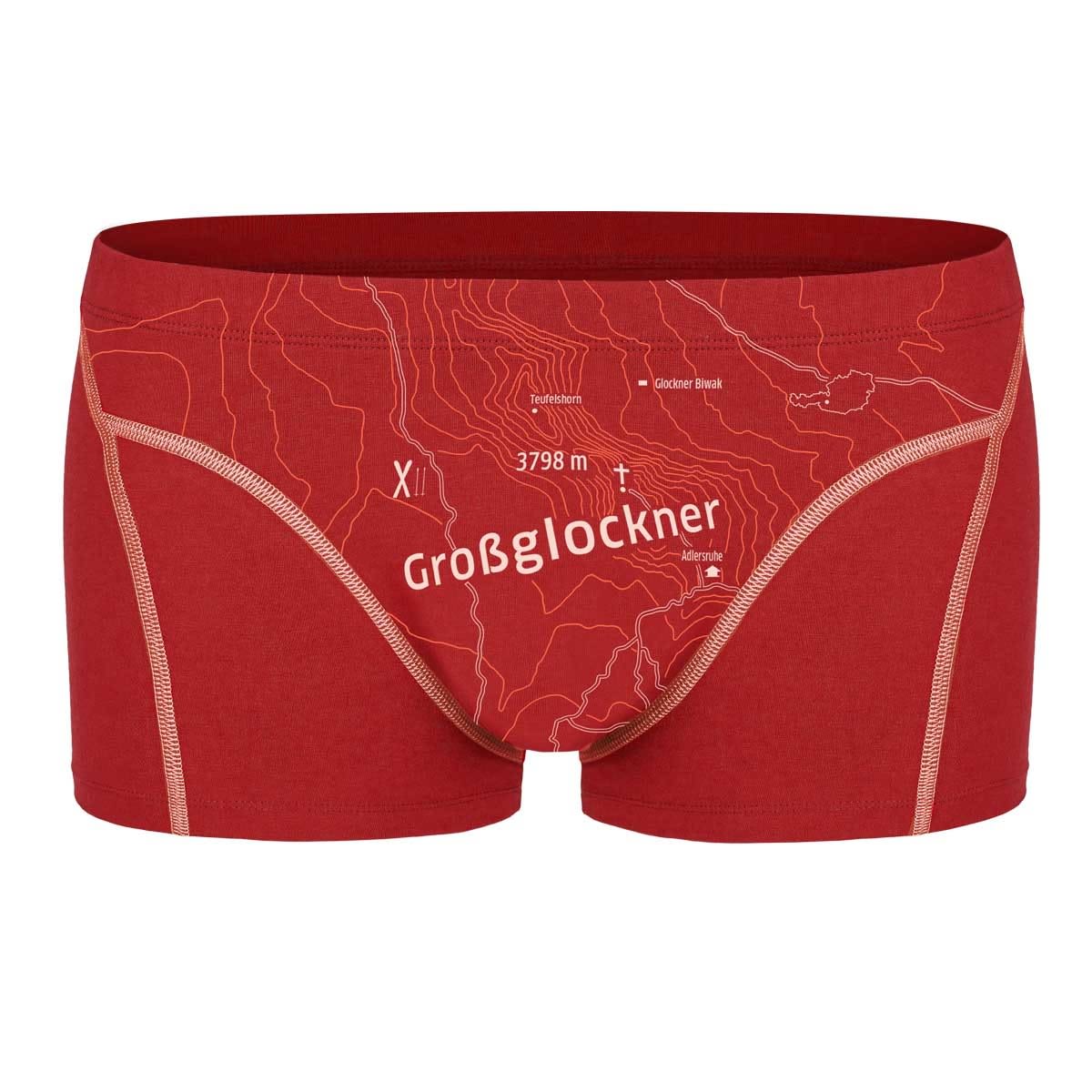 Ein schöner Fleck Erde Grossglockner Boxer Rot, Male Unterwäsche, Größe L - Farbe Karminrot 2304.13