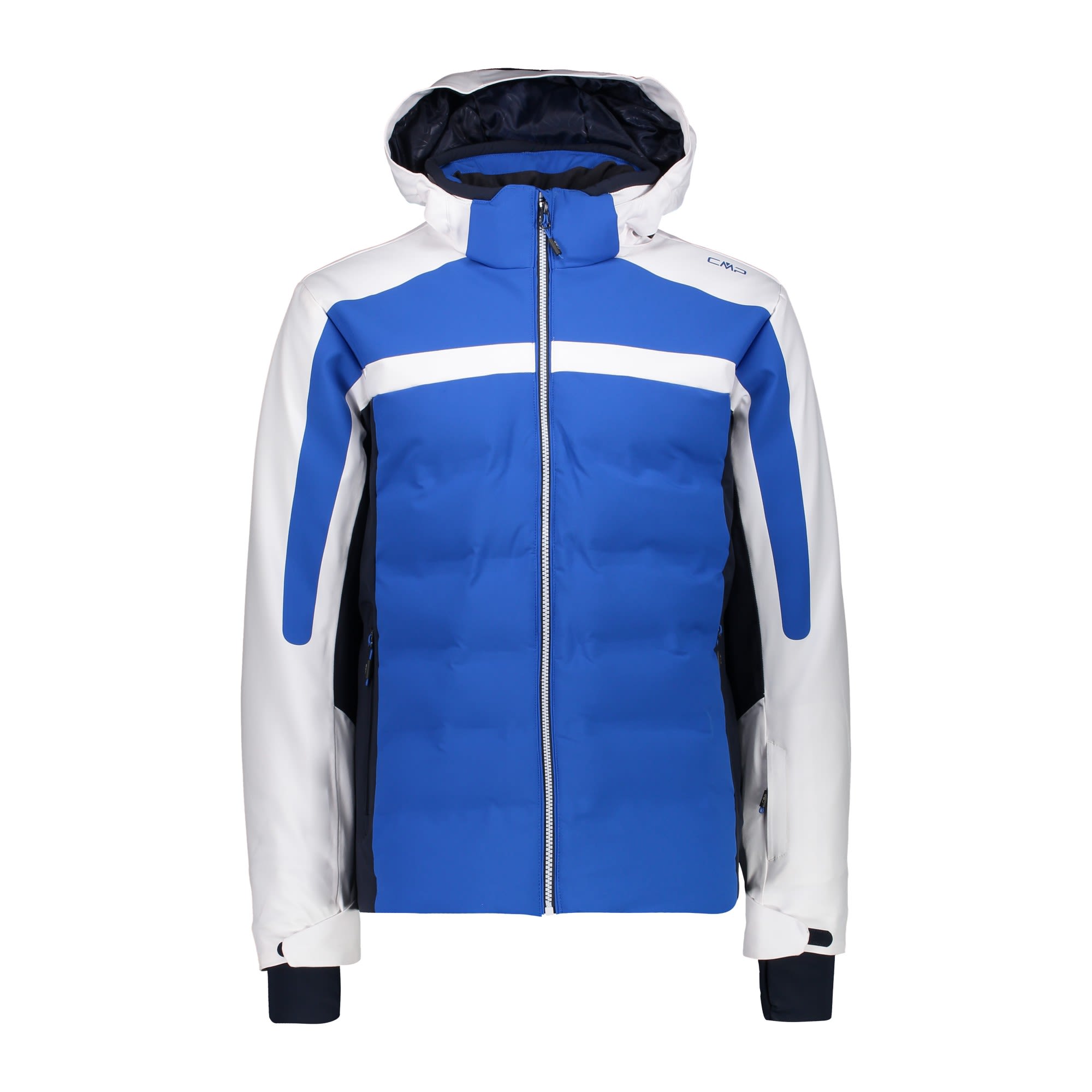 Cmp M Jacket Zip Hood Blau / Weiß | Größe 58 | Herren Regenjacke