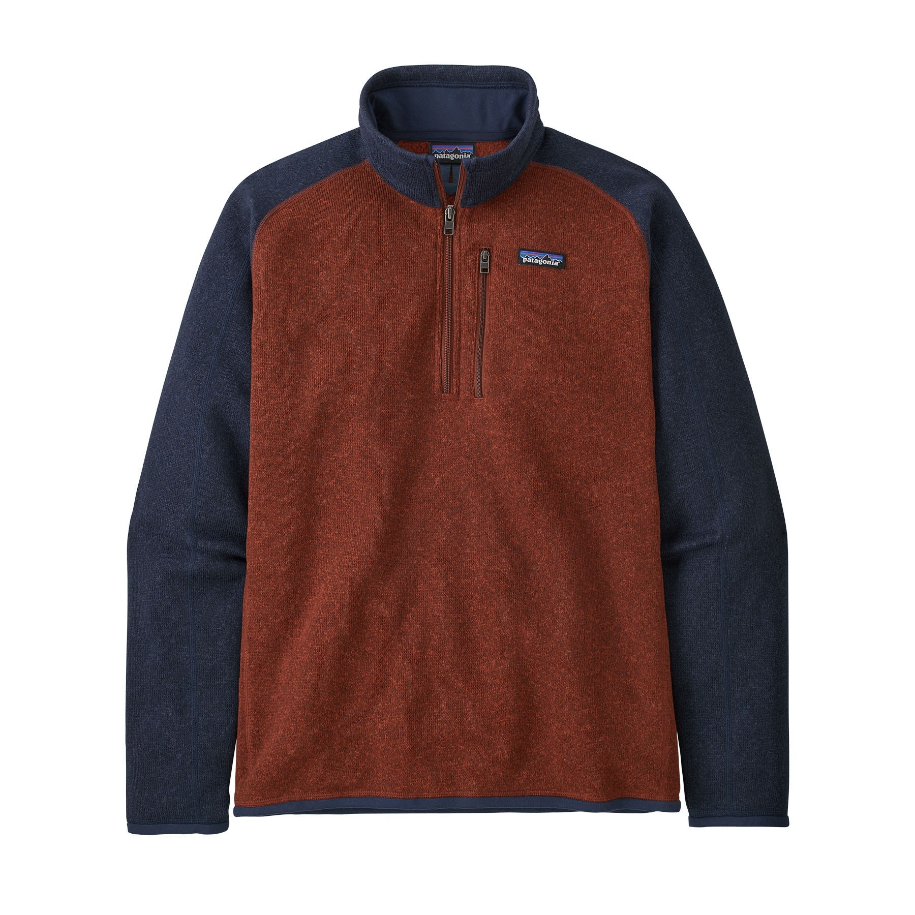 Patagonia M Better Sweater 1/4 Zip Colorblock / Rot | Herren Fleece-Pullover