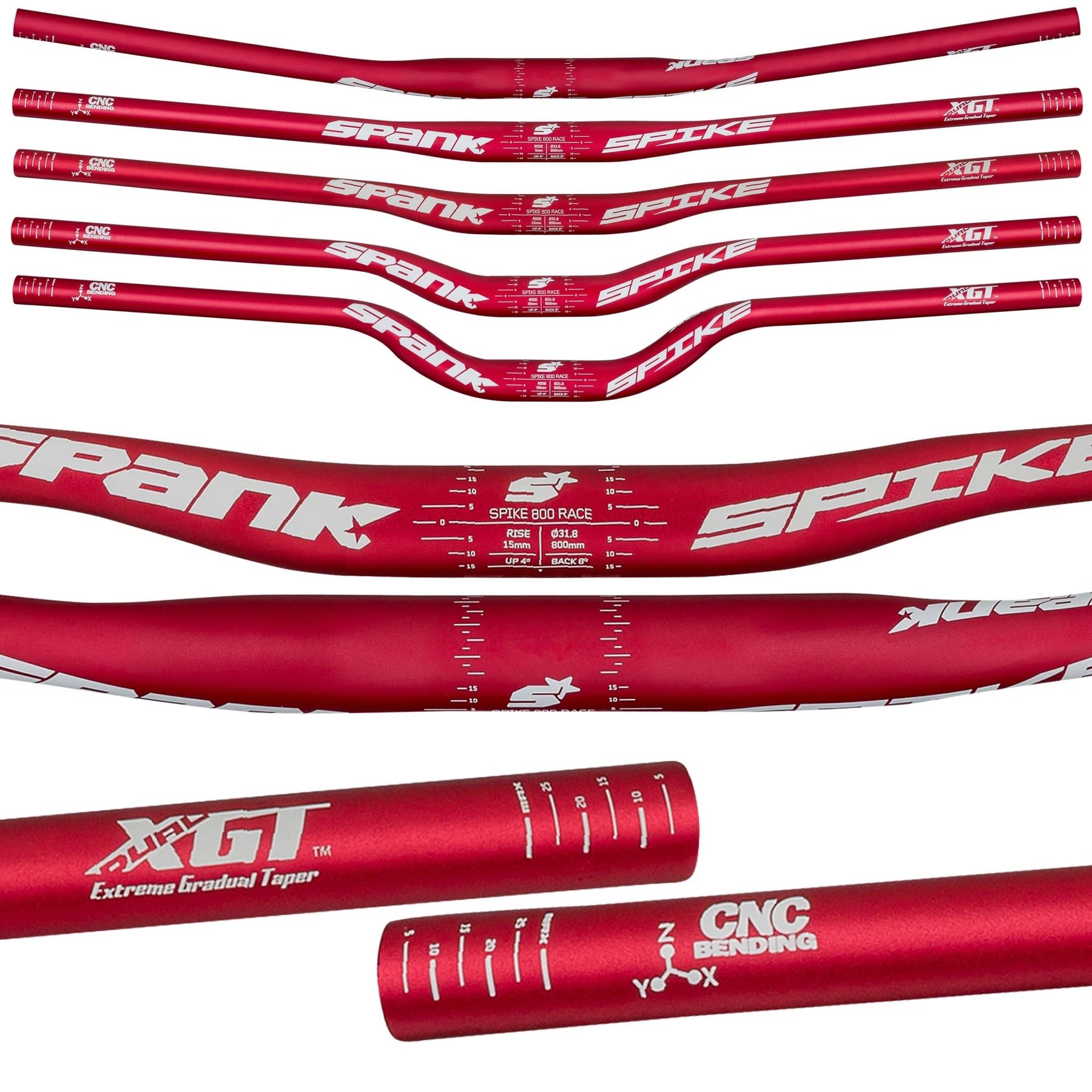Spank Spike 800 Race Fahrradlenker Rot, Fahrradlenker, Größe 50 mm - Farbe Red SP-BAR-0039