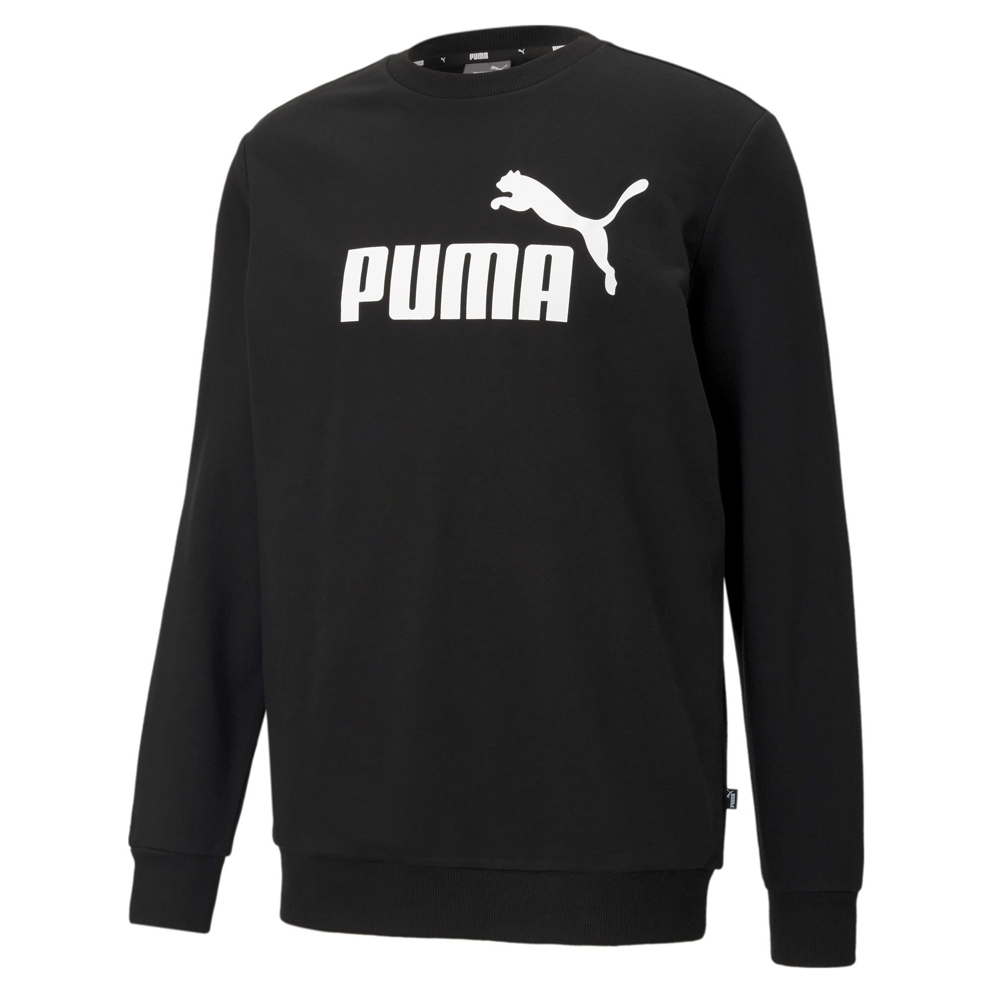Puma M Essentials Big Logo Crew Schwarz | Herren Freizeitpullover