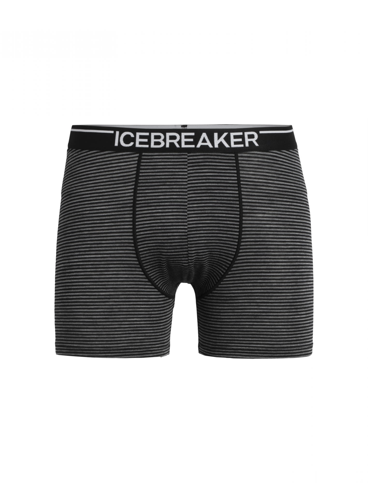 Icebreaker M Anatomica Boxers Gestreift / Grau / Schwarz | Größe L | Herren Ku