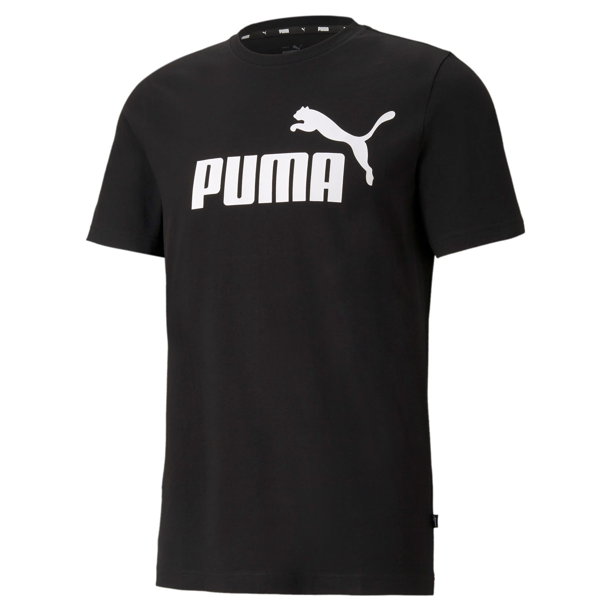 Puma M Essentials Logo Tee Schwarz | Herren Kurzarm-Shirt