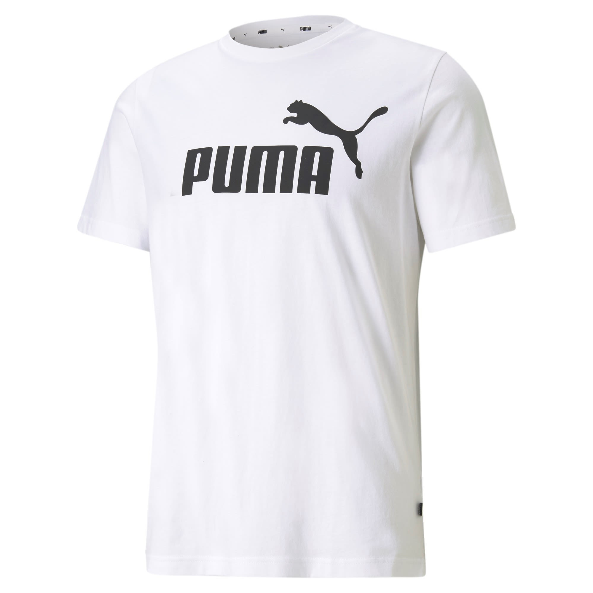 Puma M Essentials Logo Tee Weiß | Herren Kurzarm-Shirt
