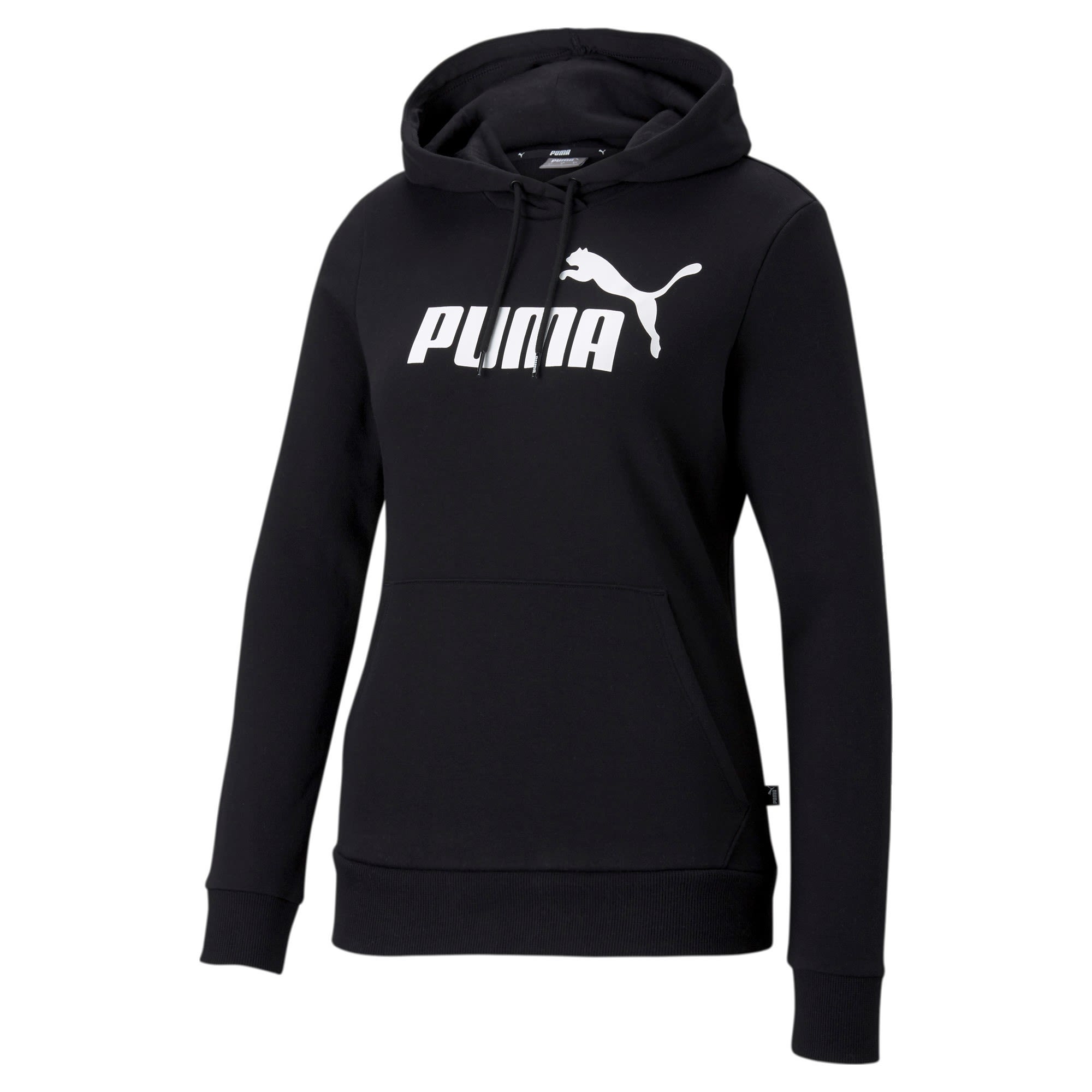 Puma W Essentials Logo Hoodie Schwarz | Damen Freizeitpullover