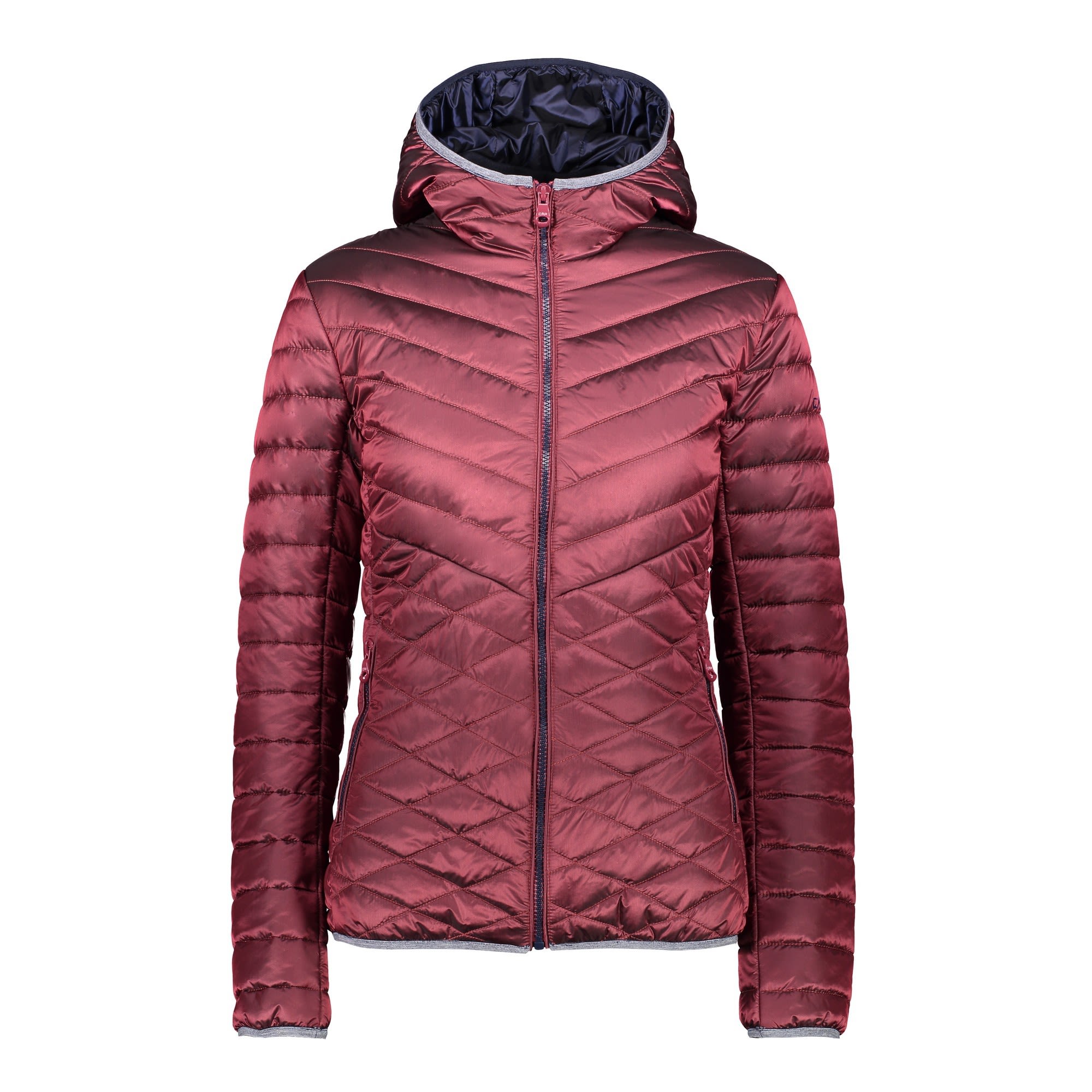 Cmp W Jacket Fix Hood Ripstop Quilted Pattern Rot | Größe 36 | Damen Anorak