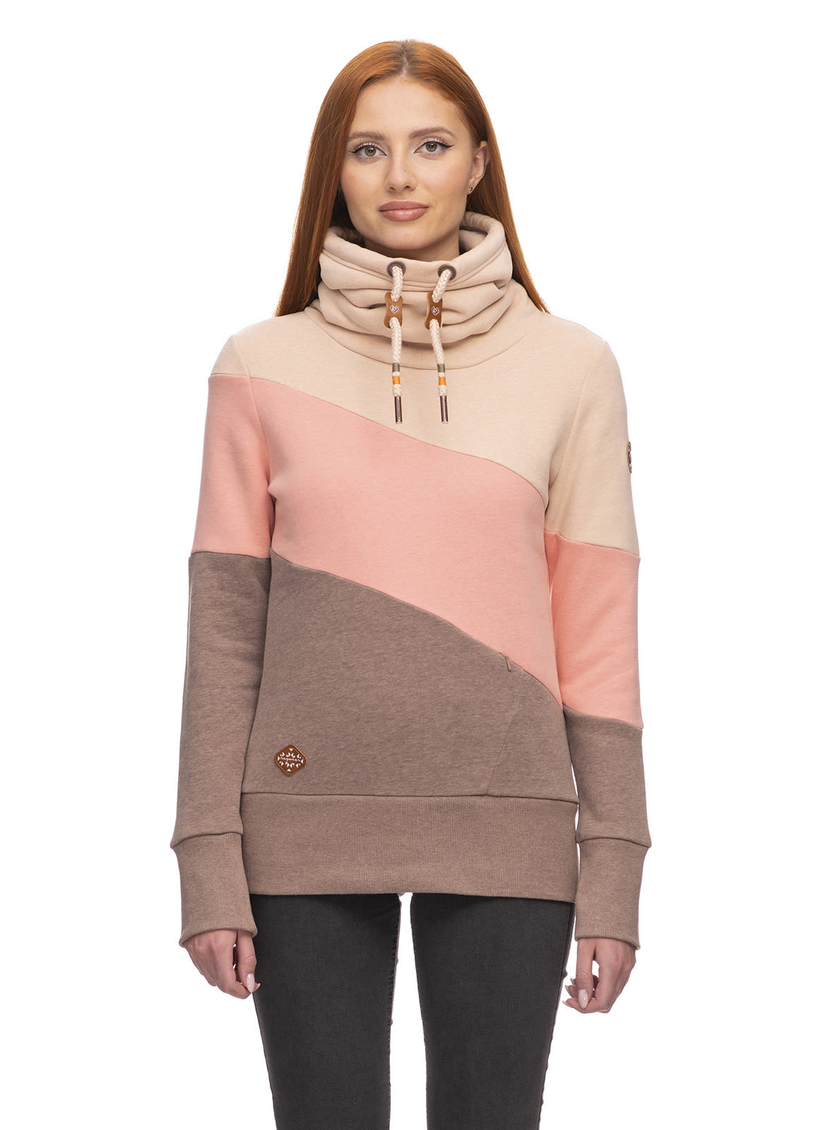 Ragwear W Rumika Colorblock / Braun / Pink | Damen Sweater