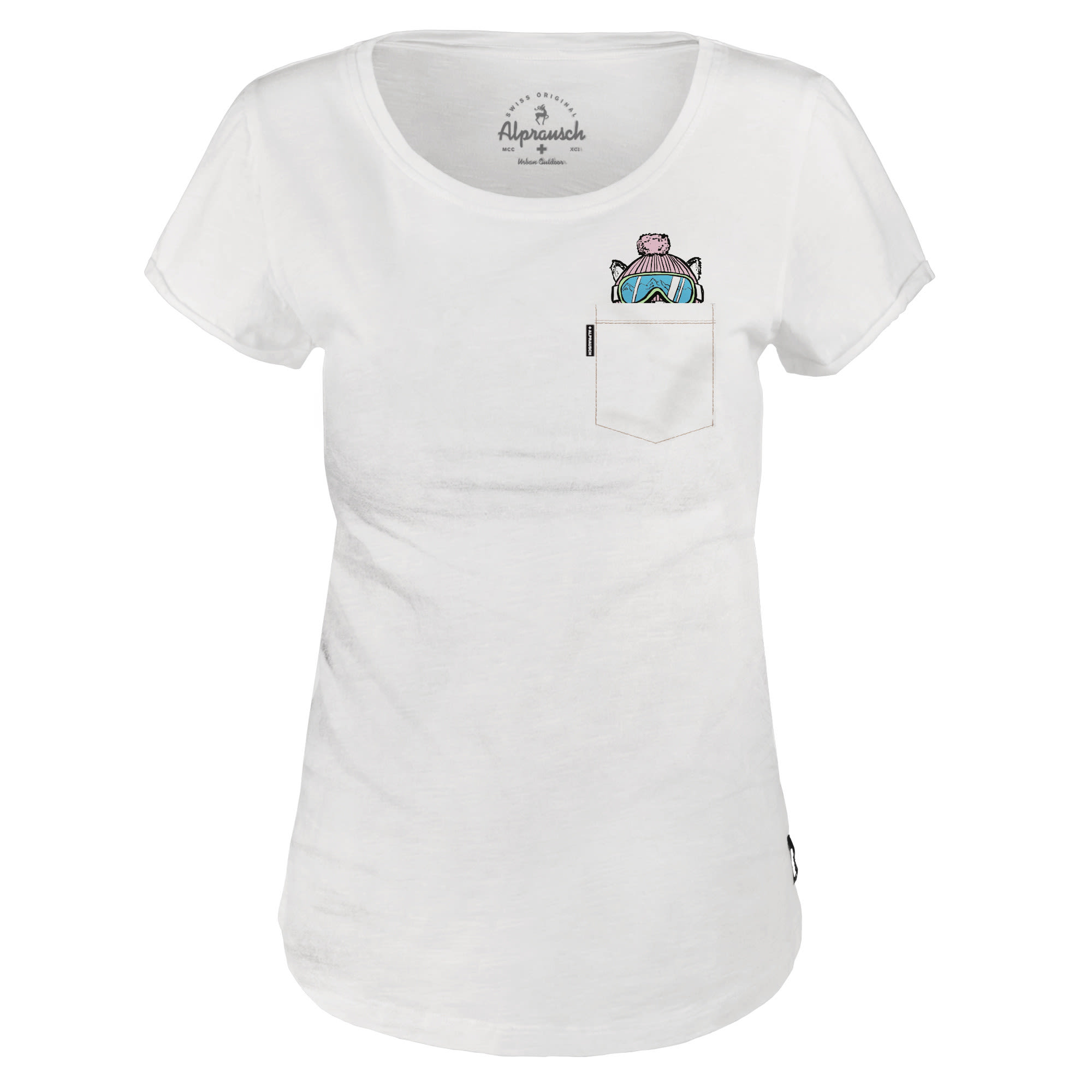 Alprausch W Pischte-büsi T-shirt Weiß | Größe XL | Damen Kurzarm-Shirt