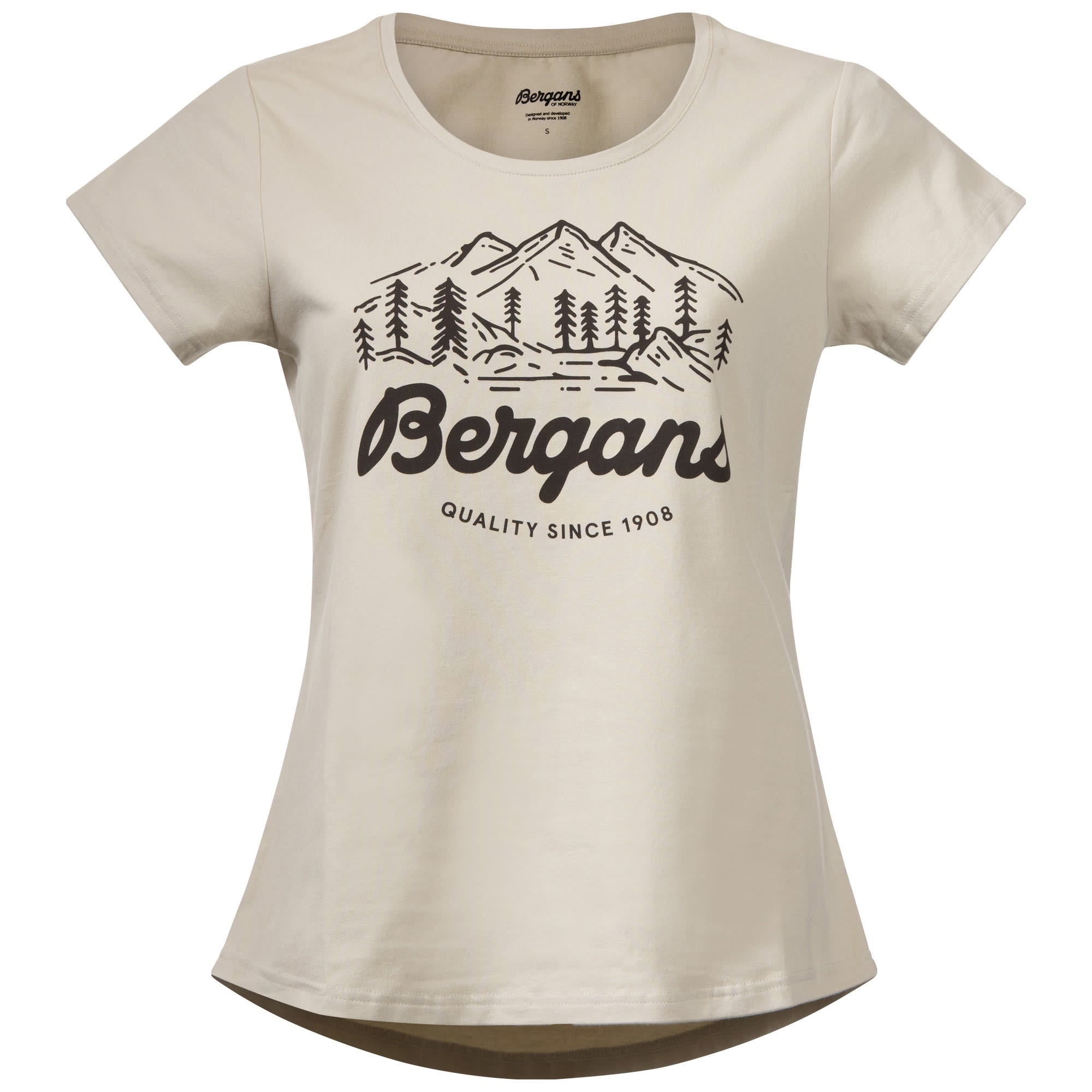 Bergans W Classic V2 Tee Grau | Größe XS | Damen Kurzarm-Shirt