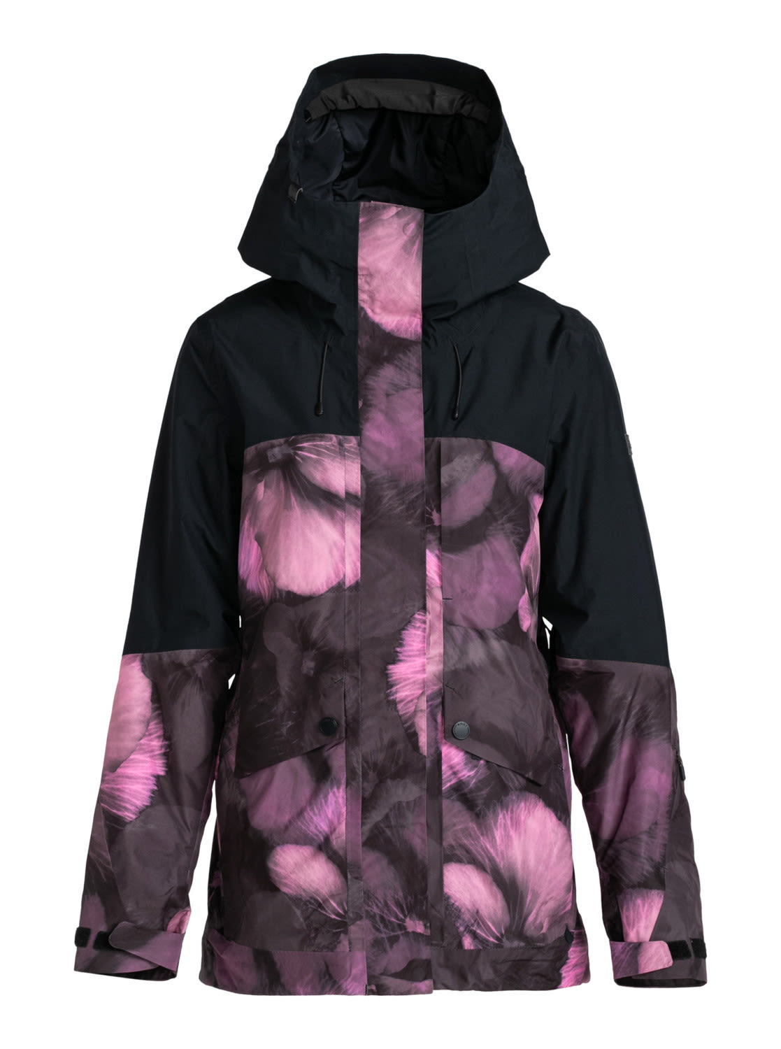 Roxy W Gore-tex Glade Jacket Printed Schwarz | Größe XS | Damen Ski- & Snowboa