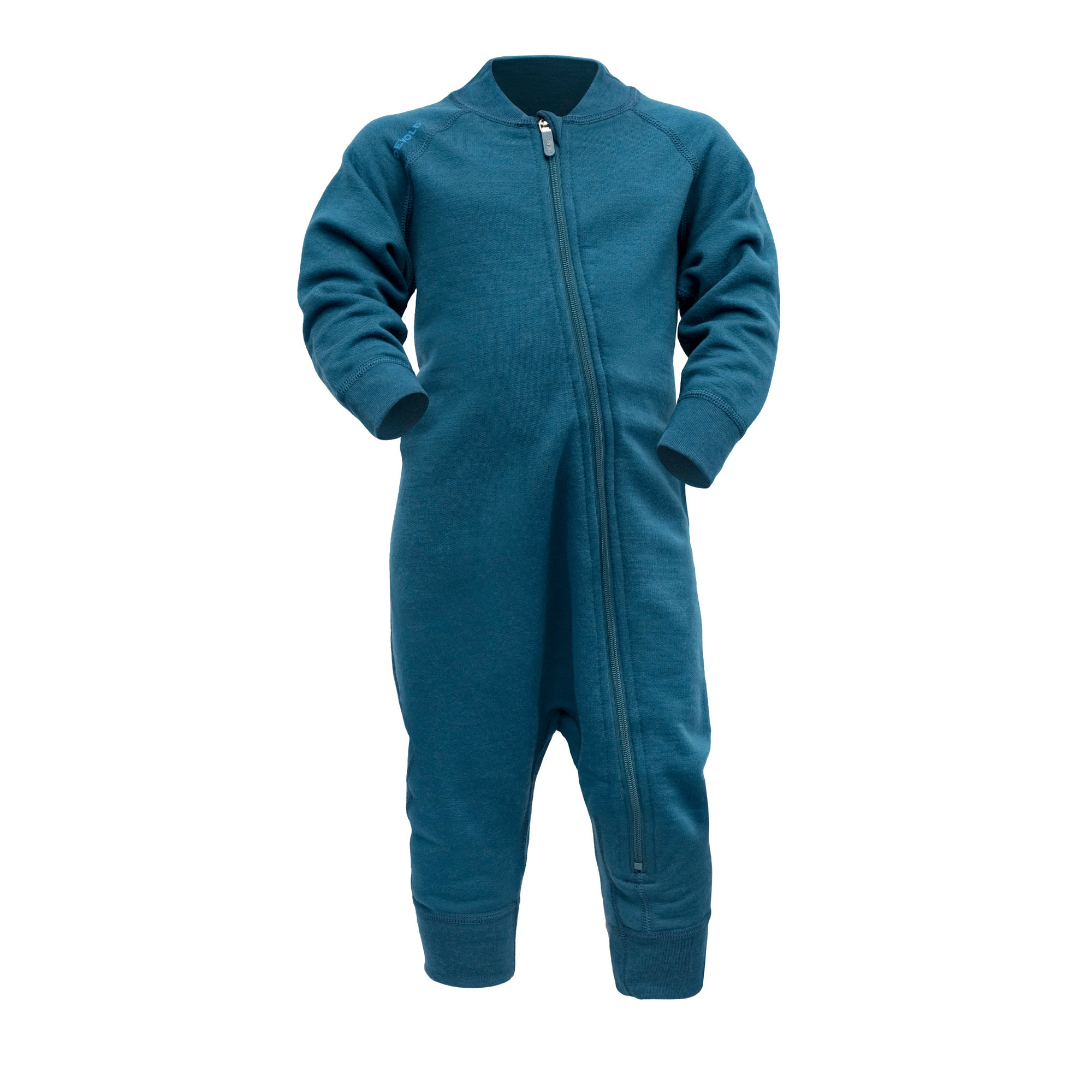 Devold Nibba Merino Playsuit Baby Blau | Größe 56 | Kinder Langarm-Shirt